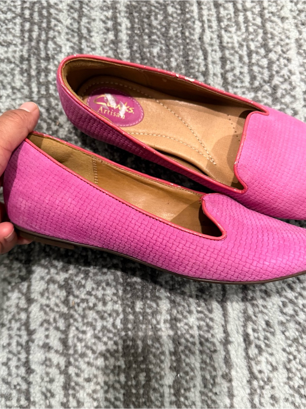 Clarks Artisan Pink Tige De Cuir Loafers Suede Flats size 6M - Picture 3 of 8